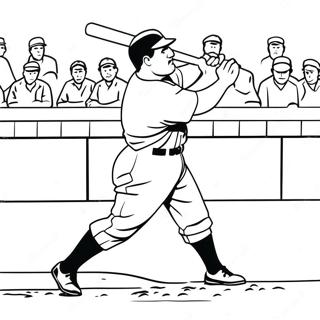 Babe Ruth klassischer Schwung Ausmalbild | Babe Ruth Ausmalbild