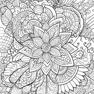 Detailliertes florales Mandala-Ausmalbild | Schwierige Blume Ausmalbild