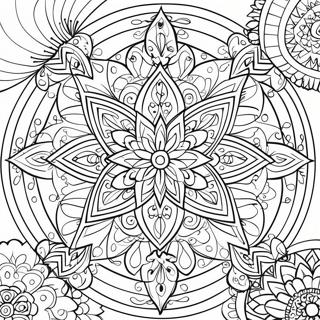 Heilige Geometrie Mandala-Ausmalbild | Heilige Geometrie Ausmalbild