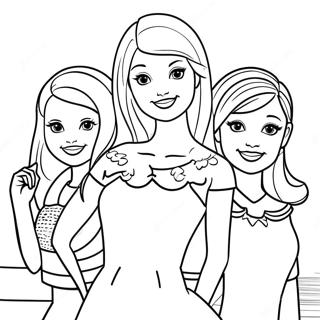 Barbie Skipper mit Freunden Ausmalbild | Barbie Skipper Ausmalbild