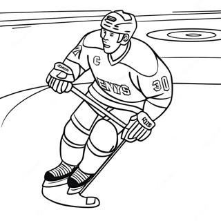 NY Rangers Spieler beim Schlittschuhlaufen Ausmalbild | NY Rangers Ausmalbild