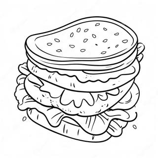 Leckeres Sandwich Ausmalbild | Mittagessen Ausmalbild