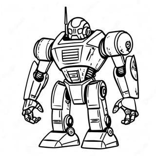 Futuristischer Mecha-Roboter Ausmalbild | Mecha-Bauer Ausmalbild