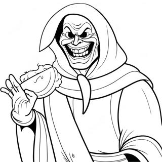 Künstlerischer Terrifier Charakter Ausmalbild | Schreckensmacher Ausmalbild