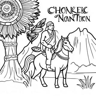 Ausmalbild der Cherokee-Nation | Cherokee Ausmalbild