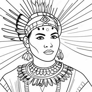 Traditioneller Cherokee-Tänzer Ausmalbild | Cherokee Ausmalbild