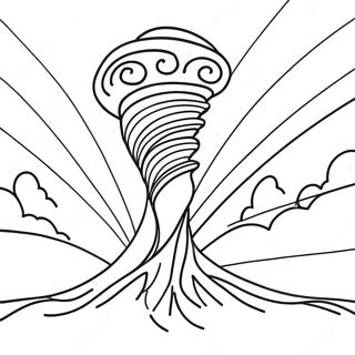 Wirbelnder Tornado Ausmalbild | Tornado Ausmalbild