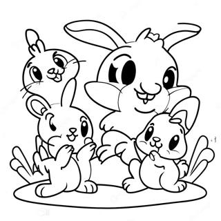 Hase und Freunde Kleine Toons Ausmalbild | Kleine Toons Ausmalbild
