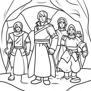 DnD Abenteurergruppe Ausmalbild | DnD Ausmalbild