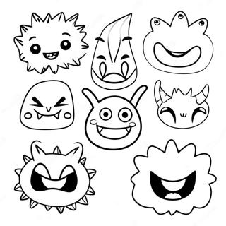 Lustige Monster Gesichter Ausmalbild | Lustig Ausmalbild