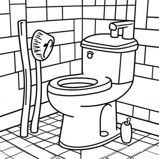 Toiletten Spaß Ausmalbild | Toilette Ausmalbild