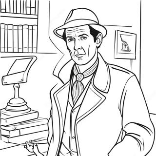 Sherlock Holmes klassischer Detektiv Ausmalbild | Sherlock Holmes Ausmalbild