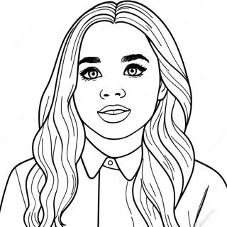 Sabrina Carpenter Singend Ausmalbild | Sabrina Carpenter Ausmalbild