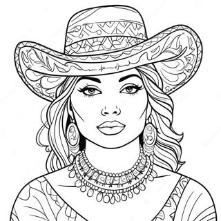 Vintage Chicano Kultur Ausmalbild | Old School Chicano Ausmalbild