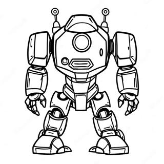 Futuristisches Mech-Roboter Ausmalbild | Mech Ausmalbild