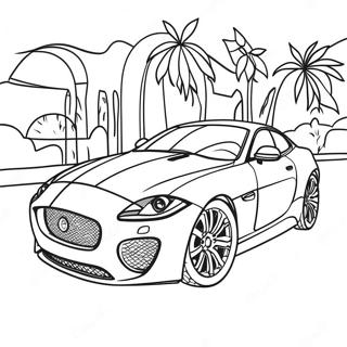 Luxuriöse Jaguar Auto Ausmalbild | Jaguar Auto Ausmalbild