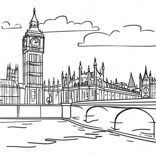 Londoner Skyline Ausmalbild | London Ausmalbild