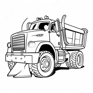 Schneepflug-Lkw Ausmalbild | Schneepflug Ausmalbild