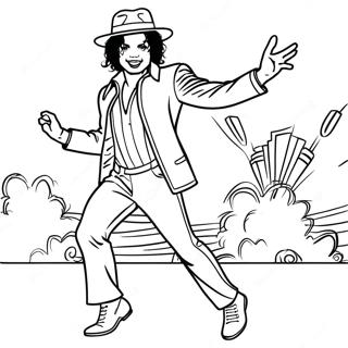 Bad Michael Jackson tanzend Ausmalbild | Schlechter Michael Jackson Ausmalbild