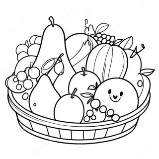Obstkorb Ausmalbild | Obstkorb Ausmalbild