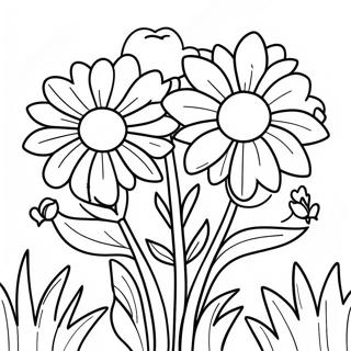 Helles Marigold-Garten Ausmalbild | Ringelblume Ausmalbild