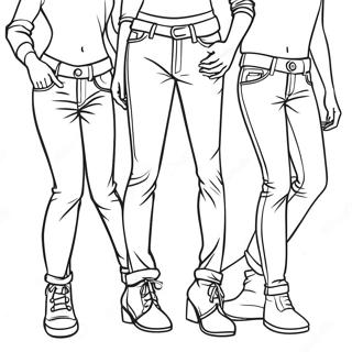 NewJeans Gruppen Ausmalbild | NeueJeans Ausmalbild