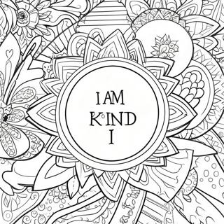 Ich bin freundlich Affirmation Ausmalbild | Ich Bin Affirmation Ausmalbild