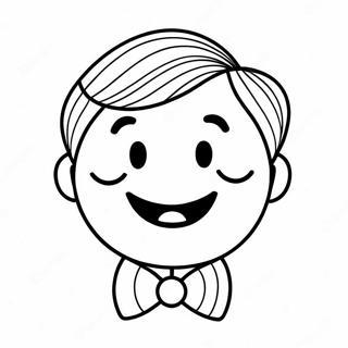 Smiley Preppy Gesicht Ausmalbild | Smiley Preppy Ausmalbild