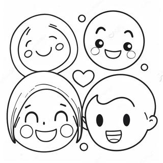 Niedliche Smiley Preppy Charaktere Ausmalbild | Smiley Preppy Ausmalbild