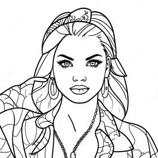 Cooles Bad Girl Ausmalbild | Swag Böse Mädchen Ausmalbild