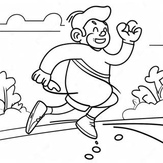 Aufregender Spaßlauf Ausmalbild | Spaßlauf Ausmalbild