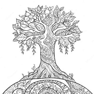 Positiver Karma Baum Ausmalbild | Karma Ausmalbild