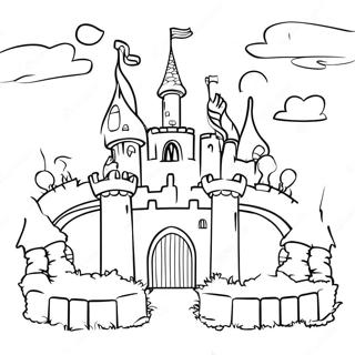 Magische Schloss Szene Ausmalbild | Szene Ausmalbild