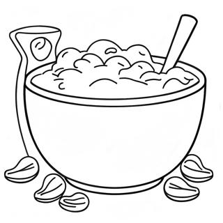 Spaß Cartoon Schüssel mit Müsli Ausmalbild | Müsli Schüssel Ausmalbild
