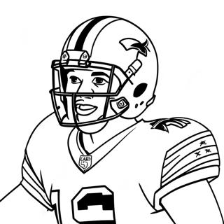Dak Prescott in Action Pose Ausmalbild | Dak Prescott Ausmalbild