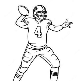 Dak Prescott beim Football Werfen Ausmalbild | Dak Prescott Ausmalbild
