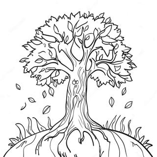 Herbstbaum Ausmalbild | Herbstbaum Ausmalbild