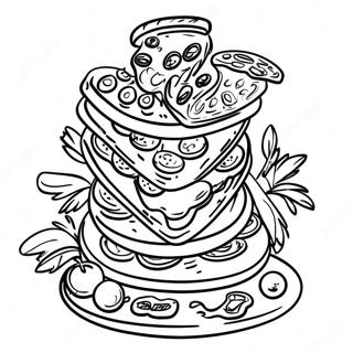 Pizza Tower Ausmalbild | Pizzaturm Ausmalbild