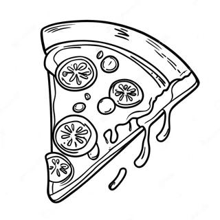 Käse-Pizza-Slice Ausmalbild | Pizzaturm Ausmalbild