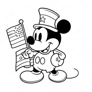 Mickey Mouse im patriotischen Outfit Ausmalbild | Disney 4. Juli Ausmalbild