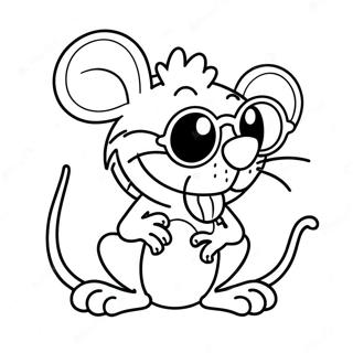 Cooler Rat Fink mit Sonnenbrille Malvorlage | Rattenfink Ausmalbild