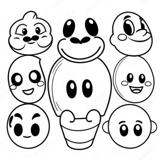 Glückliche Disney Emoji Charaktere Ausmalbild | Disney Emoji Ausmalbild