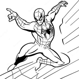Spiderman 2099 Action Pose Ausmalbild | Spiderman 2099 Ausmalbild