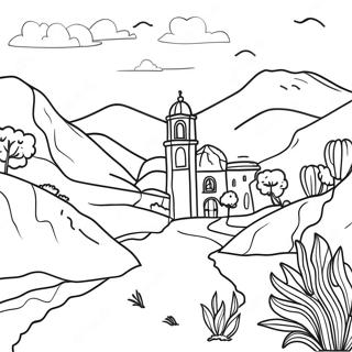 Schöne portugiesische Landschaft Ausmalbild | Portugal Ausmalbild