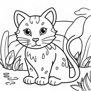Wilde Katze Ausmalbild | Wildkatze Ausmalbild