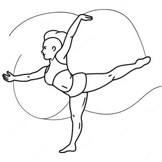 Flexible Turnerin macht einen Spagat Ausmalbild | Gymnastik Ausmalbild
