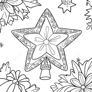 Weihnachtsbaumstern Ausmalbild | Weihnachtsbaumstern Ausmalbild