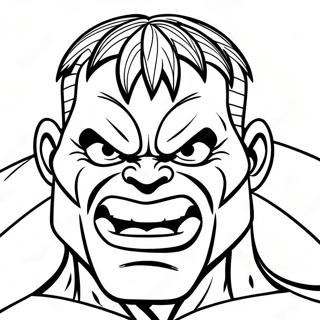 Wütendes Hulk-Gesicht Ausmalbild | Hulk Gesicht Ausmalbild