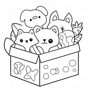 Niedliches Tier-Box Ausmalbild | Box Ausmalbild
