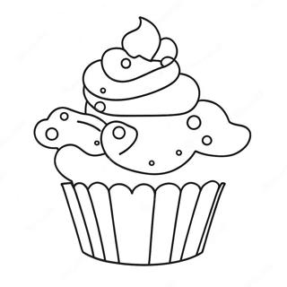 Bunte Zuckerrausch Cupcakes Ausmalbild | Zuckerrausch Ausmalbild